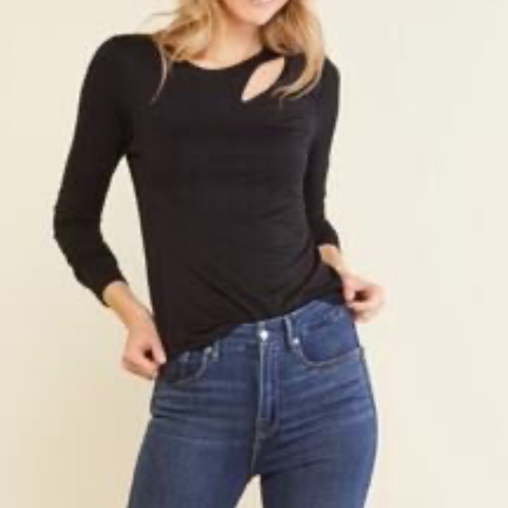 Evereve Peyton Jensen Cutout Long Sleeve Top